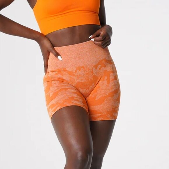 NVGTN PRO SHORTS BURNT ORANGE CAMO SEAMLESS M NWT IN PKG - Picture 2 of 7